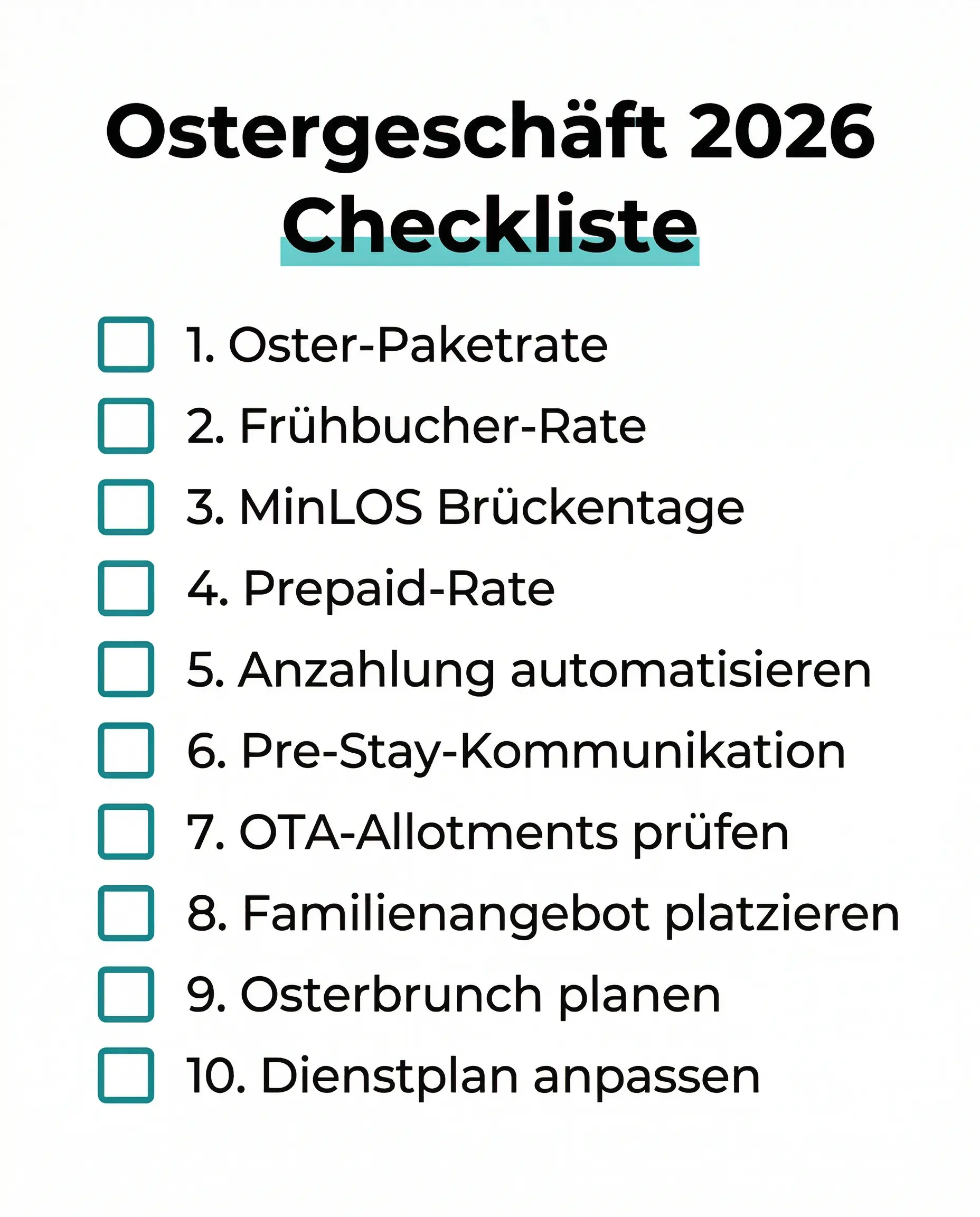 Checkliste: 10 Punkte für das Ostergeschäft 2026 im Hotel